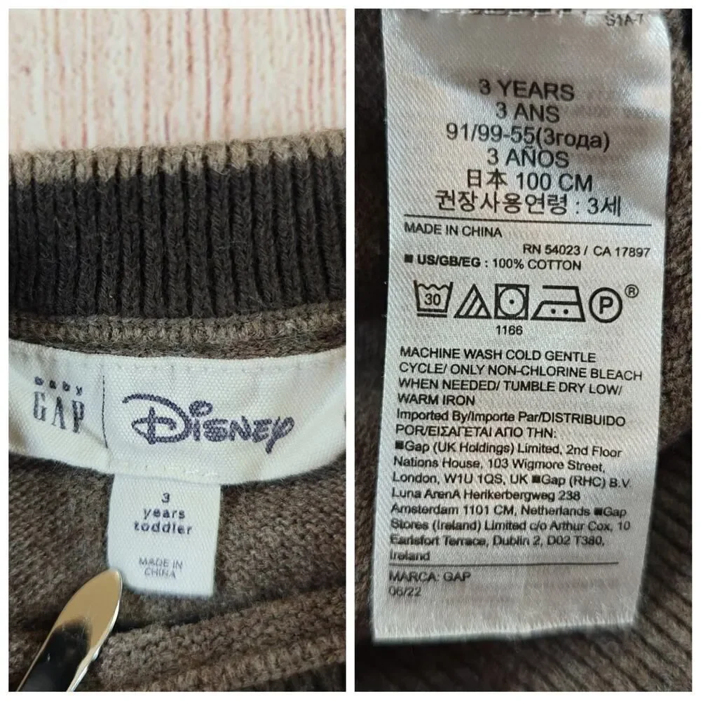 Gap × Disney Toddler Mickey Mouse Crewneck Sweater sz 3